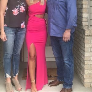 Revolve NBD Pink Cut Out Formal Dress